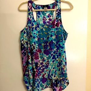 Aqua floral tank with front pocket size m medium